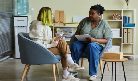 Social Worker With Young Client